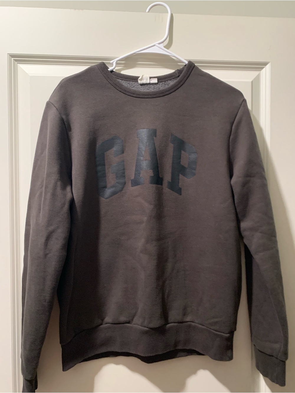 GAP Gray Crewneck Sweatshirt with Tonal Logo